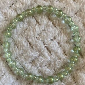 Handmade Shimmery Green Beaded Bracelet